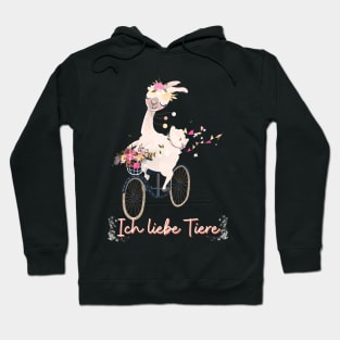 Alpaka Fahrrad Liebe Tiere Prinzessin Blumen Süß.png Hoodie